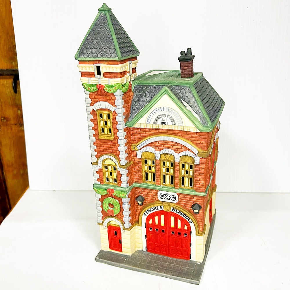 Dept 56 Red Brick Fire Station Christmas In The City 1990